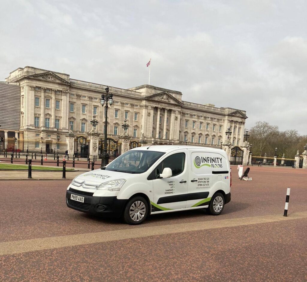 Infinity Floors Sign Written Van